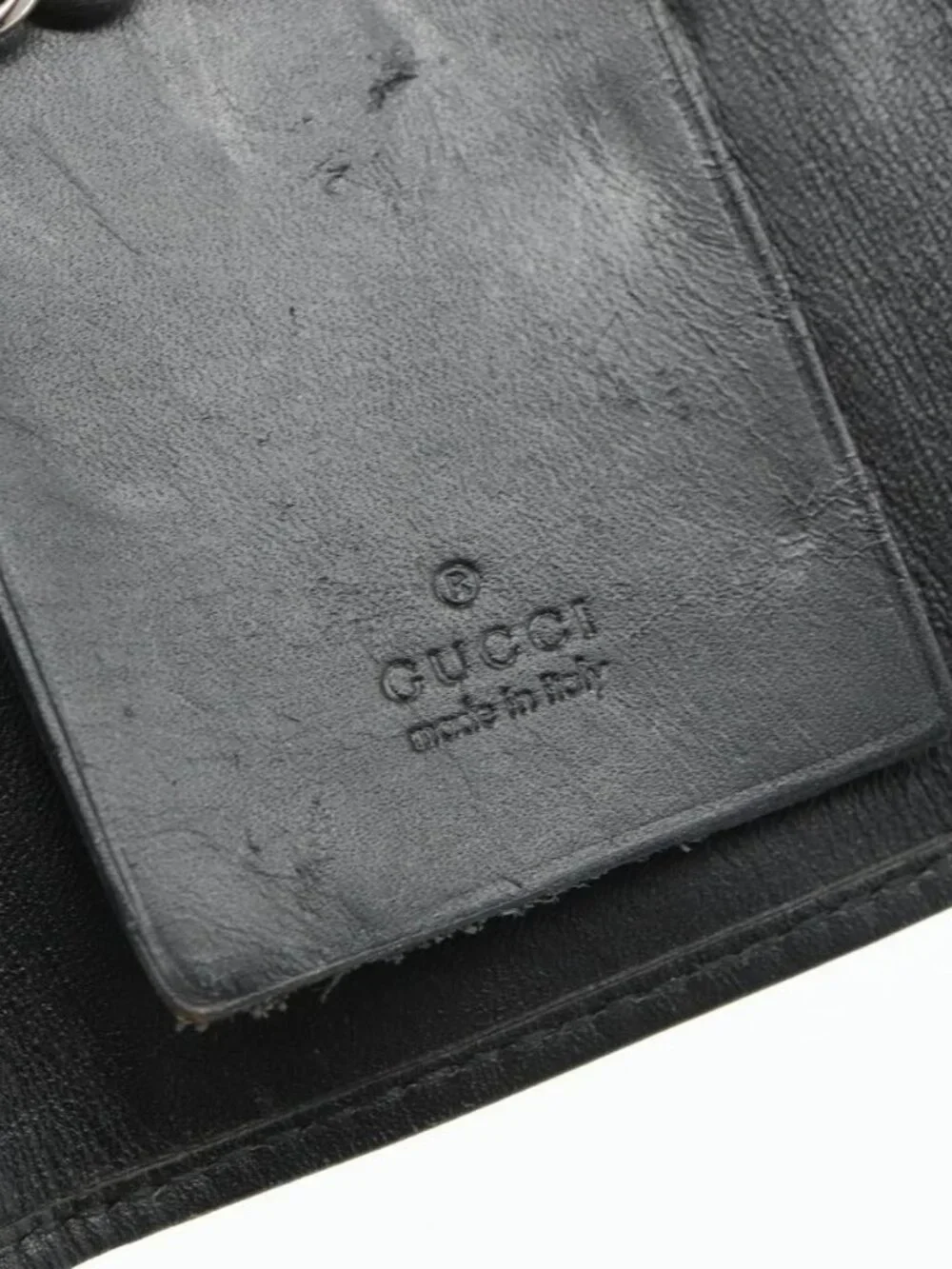 GUCCI GG Canvas Key Case Silver Black Auth